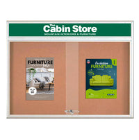Indoor Bulletin Cork Boards 60x30 with Personalized Header (RADIUS EDGE) (Sliding Glass Doors)