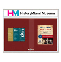 Indoor Bulletin Cork Boards 84x36 with Personalized Header (RADIUS EDGE) (Sliding Glass Doors)