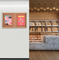 Sliding Glass Doors Indoor 50x40 Enclosed Bulletin Boards (Wood Framed)