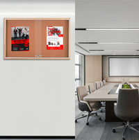 Sliding Glass Doors Indoor 60x30 Enclosed Bulletin Boards (Wood Framed)