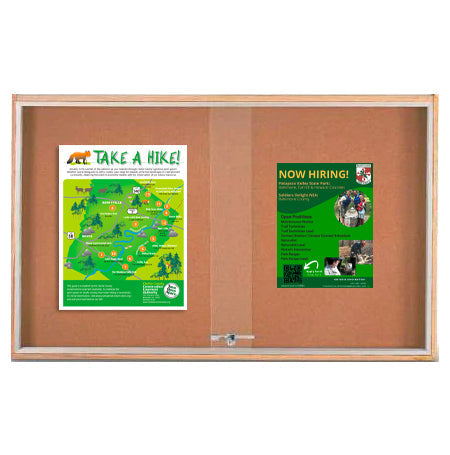 Sliding Glass Doors Indoor 60x36 Enclosed Bulletin Boards (Wood Framed)