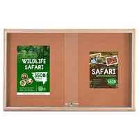 Sliding Glass Doors Indoor 60x48 Enclosed Bulletin Boards (Wood Framed)