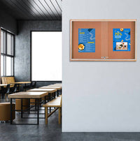 Sliding Glass Doors Indoor 72x48 Enclosed Bulletin Boards (Wood Framed)