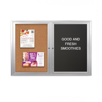 Enclosed 2-Door INDOOR Combo Board 40x50 | Cork Bulletin Board & FELT Letter Board
