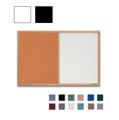 Combo Board 20x16 Decorative Wood Framed Cork Bulletin Marker Board (Open Face with Decorative Wood Trim)