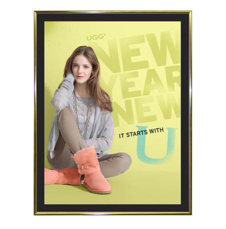 10x12 Picture Frames with Matboard, Classic Metal Poster Display Frame in Six Finishes + Custom Frame Sizes