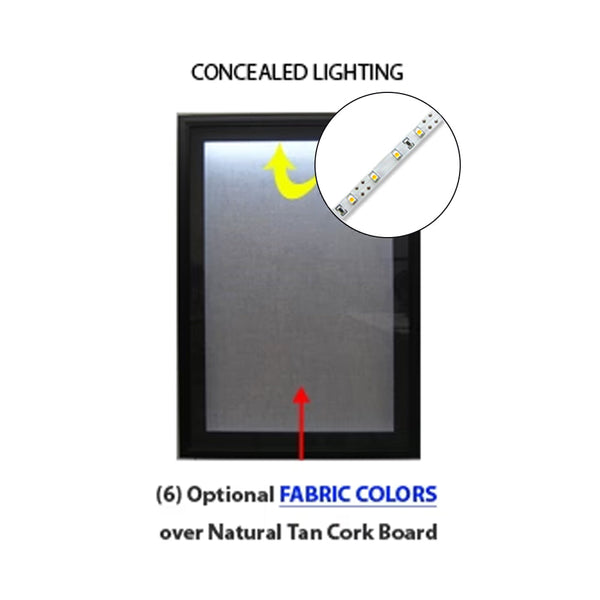 30 x 40 SwingFrame Designer 3-Inch Deep Shadow Box Display Case with Cork Board and Light + Metal Framed