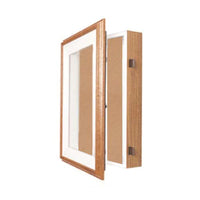 Oak 16 x 20 Shadowbox SwingFrames with Cork Board and Interior Lighting (2" Deep)