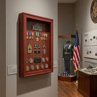 SwingFrame Designer Wood Framed Display Cases 2" Deep with Swing Open Large Shadow Box Cabinet in 25+ Sizes