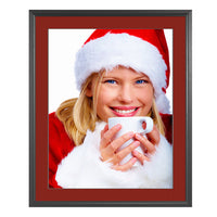 SLIDE-IN SIGN FRAME 18" x 24" (BLACK FRAME WITH CRANBERRY 2" WIDE MATBOARD)