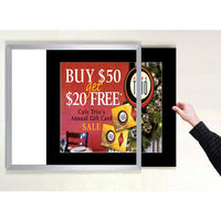 SIDE LOADER SIGN FRAME 11" x 17" (SHOWN IN SILVER WITH RAVEN BLACK 3" WIDE MATBOARD)