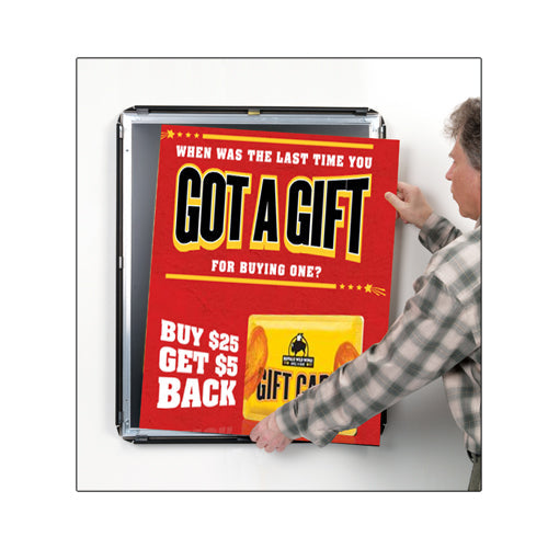 ALL 4 FRAME RAILS SNAP OPEN FOR EASY CHANGE of 1/2" THICK POSTERS 30 x 40