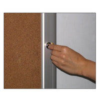 FRONT LOCKABLE CORK BOARD CABINET (EACH DOOR SECURELY LOCKS)