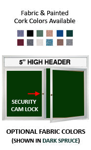 Enclosed Indoor Poster Displays Cases with Rounded Corners & Personalized Header (2 & 3 Doors)