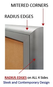 Enclosed Outdoor Menu Cases | 8 1/2" x 14" Portrait Size Restaurant Menus | Radius Edge Cabinet Corners