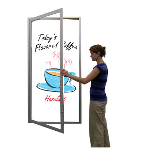 Extra Large Indoor Enclosed Dry Erase White Marker Board SwingCase | Magnetic White Board Porcelain on Steel Writing Surface