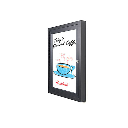 SwingCase Extra Large Indoor Enclosed Dry Erase White Marker Board LED Lighted | White Board Display Case Only 3 1/8" Deep