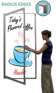 Extra Large Indoor Enclosed Dry Erase White Boards with Radius Edge