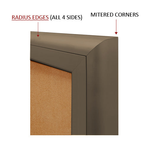 RADIUS EDGES WITH MITERED CORNERS (SHOWN IN POWDERCOAT BRONZE)
