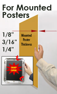 Extra Large Poster Snap Frames 24 x 60 with Security Screws (for MOUNTED GRAPHICS)