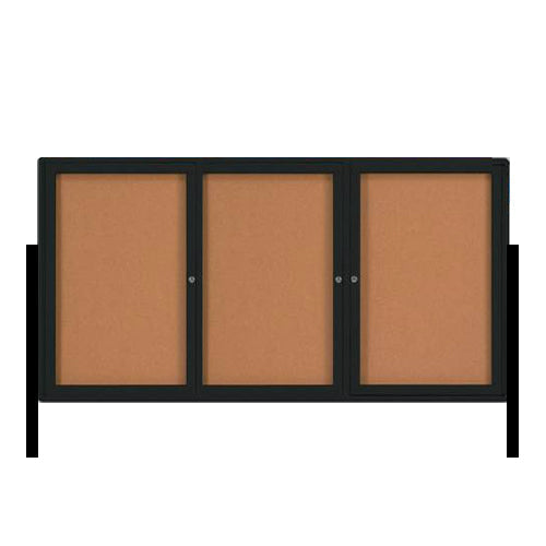 FREESTANDING 84" x 30" ENCLOSED CORKBOARD WITH RADIUS EDGE
