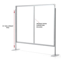 Two Oval Designed Uprights 72" High elevates SEG Frame for Display. (NOT SHOWN TO SCALE see SIZE CHART SPECS)