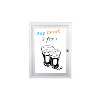 SwingCase Indoor Dry Erase Marker Board Lighted | Enclosed White Board with Melamine Writing Surface