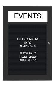 Indoor Enclosed Locking Letter Boards with Message Header