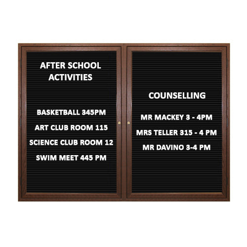 SwingCase Indoor Enclosed Wood Framed Letter Boards 2 & 3 Door
