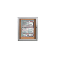 INDOOR RESTAURANT MENU CASE WITH ROUNDED CORNERS | SHOWN WITH ONE 11 X 14 PORTRAIT SIZE MENU  | AVAILABLE IN GREY, BLACK, BRONZE AND SATIN GOLD