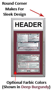 Rounded Corners Restaurant Menu Display Cases
