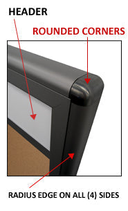 Indoor Menu Cases with Header (11 x 14 Portrait Menus) (Rounded Corners)