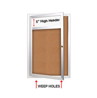 Indoor Enclosed Bulletin Boards 36 x 48 w Header & Light (Single Door)