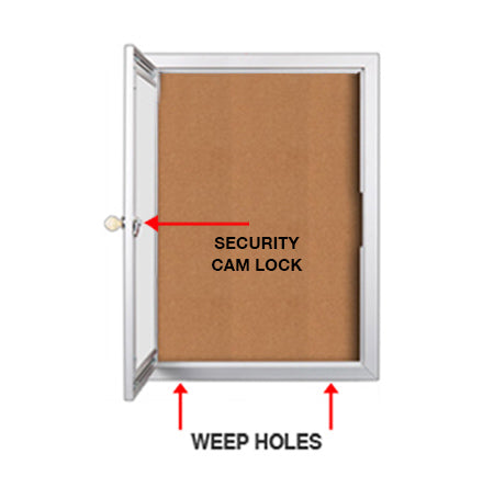 Indoor Enclosed Bulletin Boards with LED Light | Single Door, Wall Mount Display Case in 12 Sizes + Custom