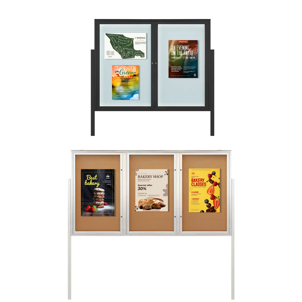 Free-Standing EXTREME WeatherPlus™ Enclosed Outdoor Poster Cases | Available in 4 Frame Finishes