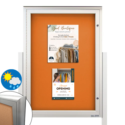 EXTREME WeatherPlus Radius Edge Outdoor Enclosed Poster Case Stand | Single Door Display Case in 15+ Sizes