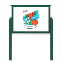 36" x 36" Outdoor Message Center - Magnetic White Dry Erase Board with Posts