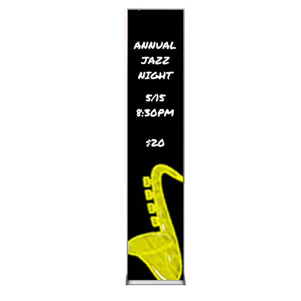 Value Line 12x60 Black Wet Erase Marker Board with Aluminum Frame