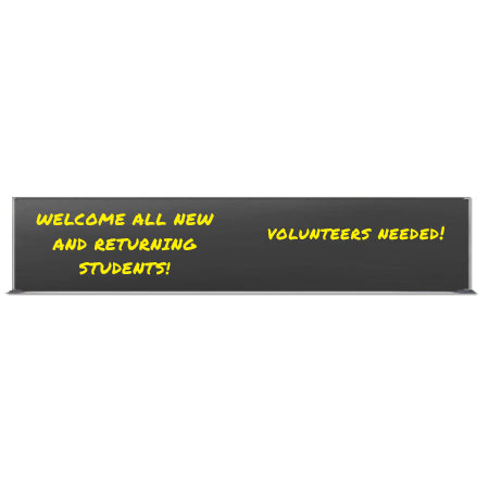 Value Line 12x72 Black Wet Erase Marker Board with Aluminum Frame