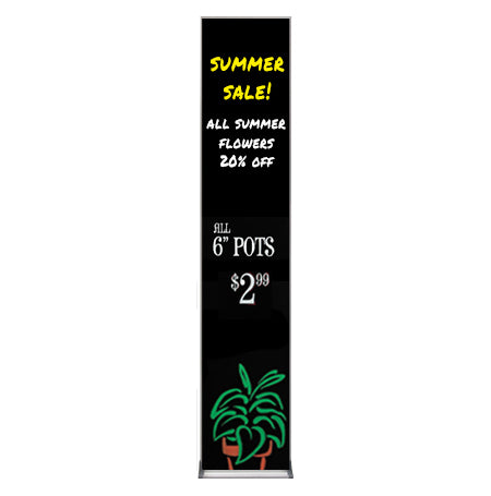 Value Line 12x72 Black Wet Erase Marker Board with Aluminum Frame