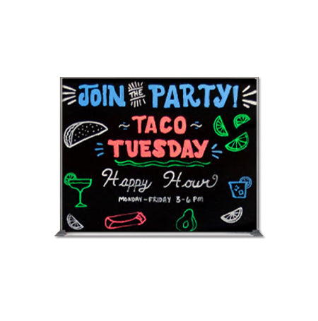 Value Line 22x28 Black Wet Erase Marker Board with Aluminum Frame