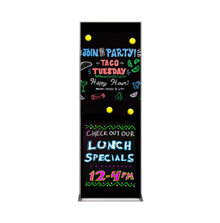Value Line 24x72 Black Wet Erase Marker Board with Aluminum Frame