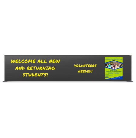 Silver Trim Metal Frame 12x72 Wet Erase Black Magnetic Marker Board | Porcelain on Steel Writing Surface