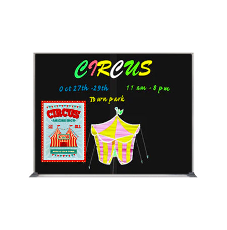 15x20 Magnetic Black Dry Erase Marker Board with Aluminum Frame