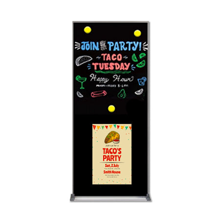 24x60 Magnetic Black Dry Erase Marker Board with Aluminum Frame