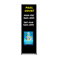 24x84 Magnetic Black Dry Erase Marker Board with Aluminum Frame