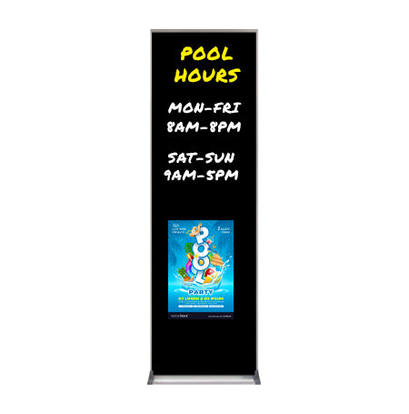 24x84 Magnetic Black Dry Erase Marker Board with Aluminum Frame