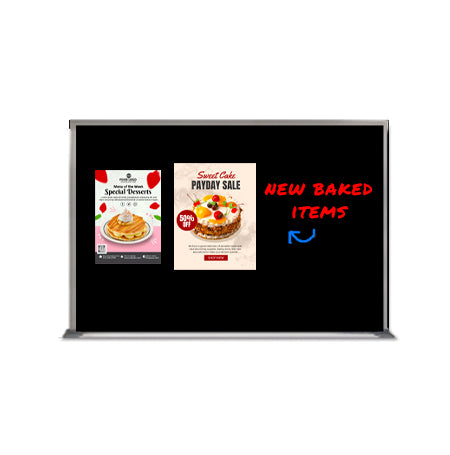 72x48 Magnetic Black Dry Erase Marker Board with Aluminum Frame Porcelain on Steel Writing Surface