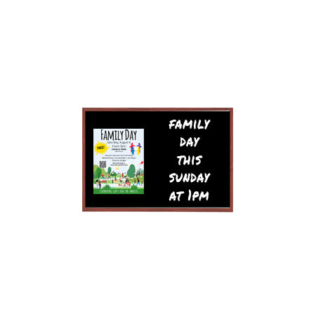 Wood Frame 11x14 Magnetic Black Wet Erase Marker Board | Porcelain on Steel