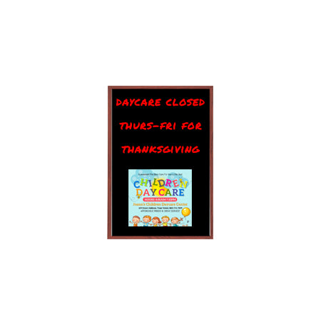 Wood Frame 11x14 Magnetic Black Wet Erase Marker Board | Porcelain on Steel